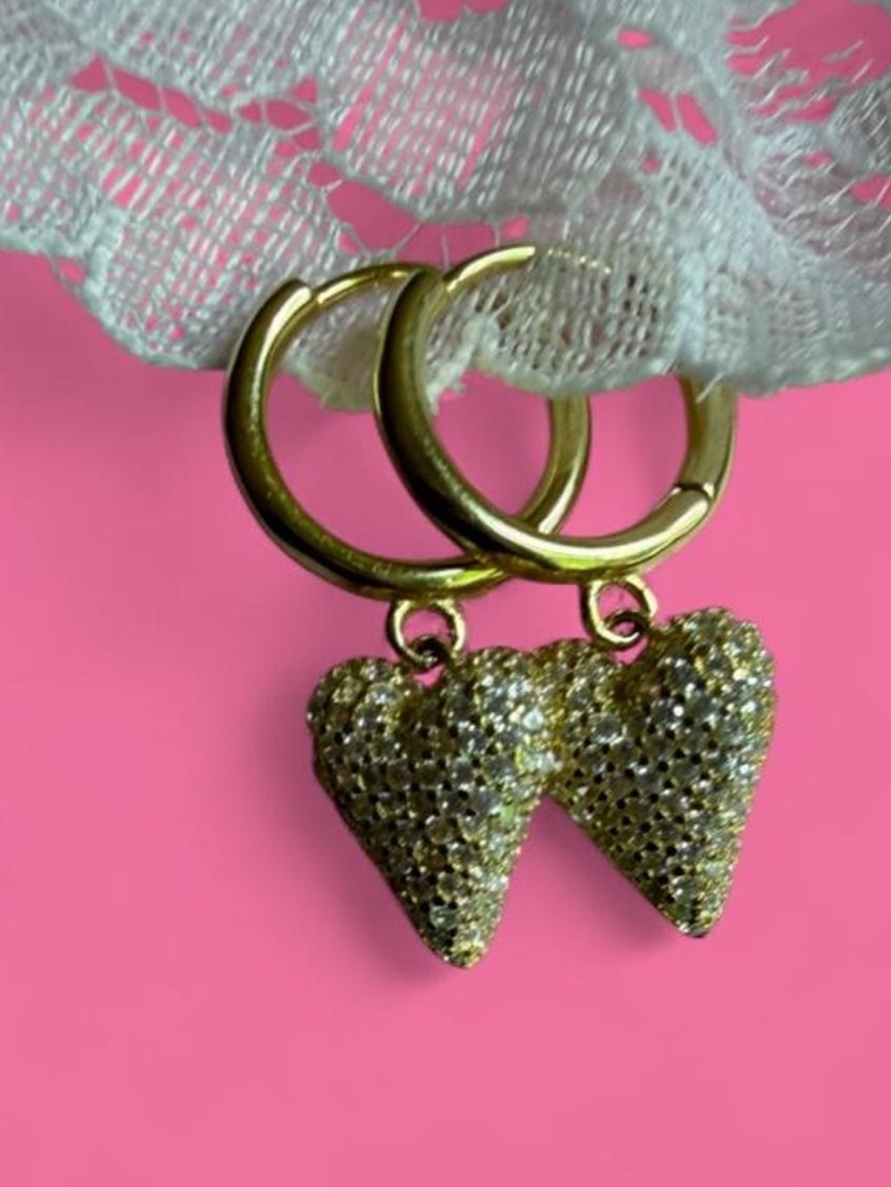 Bonai Madrid GIULETA GOLD Mini/ small heart hoop earrings
